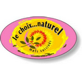 Fluorescent Pink Flexo-Printed Stock Oval Roll Labels (1.125"x2")